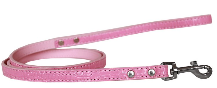 Plain Croc Leash Light Pink 1/2'' wide x 6' long